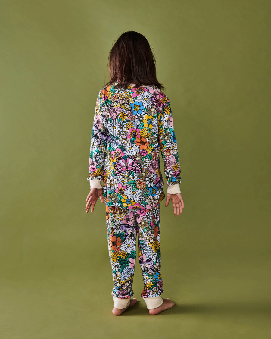 Kip & Co KIDS | Bliss Floral Organic Cotton Long Sleeve Top & Pant Pyjama Set