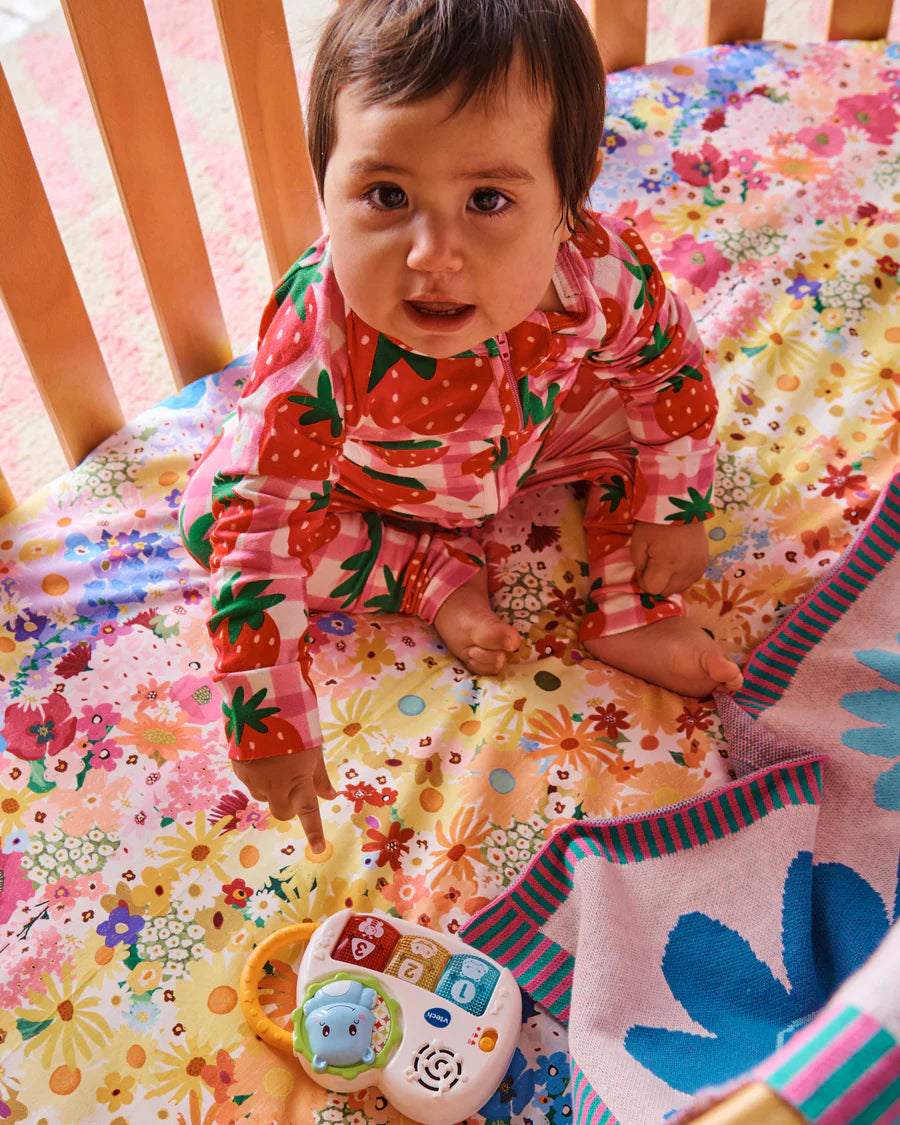 Kip & Co BABY | Strawberry Jam Organic Long Sleeve Zip Romper