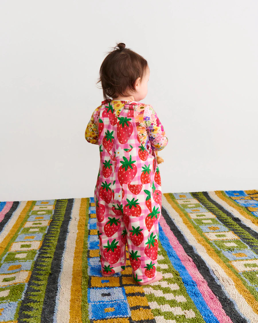 Kip & Co BABY | Strawberry Jam Organic Cotton Quilted Fleece Overalls