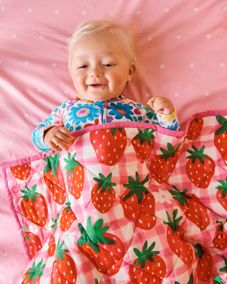 Kip & Co BABY | Strawberry Jam Quilted Cot Bedspread