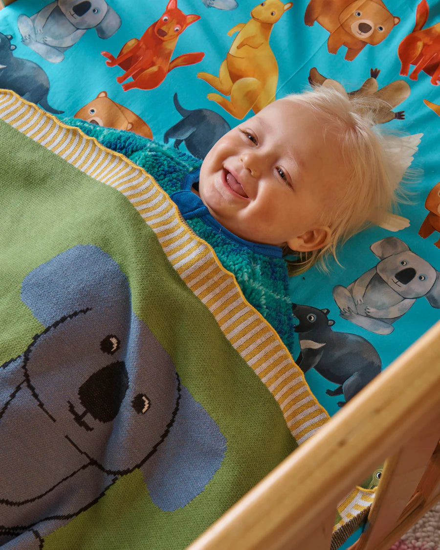 Kip & Co BABY | Home Among The Gum Trees Cotton Knitted Blanket