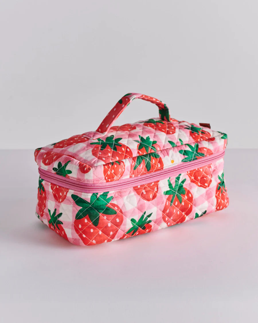 Kip & Co | Strawberry Jam Quilted Cotton Toiletry Case