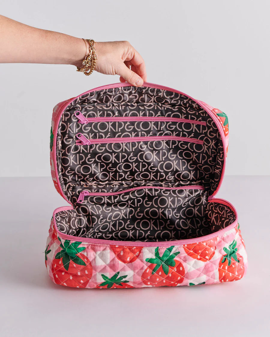 Kip & Co | Strawberry Jam Quilted Cotton Toiletry Case