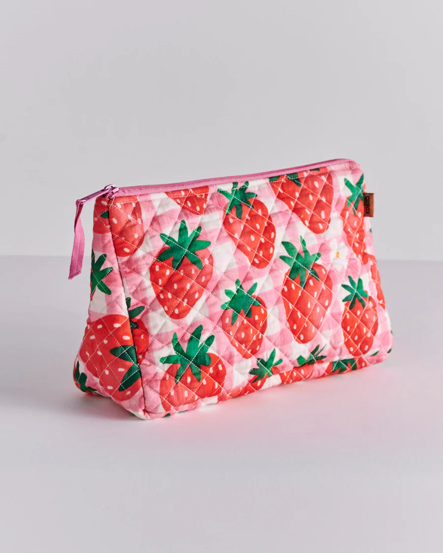 Kip & Co | Strawberry Jam Quilted Cotton Toiletry Purse