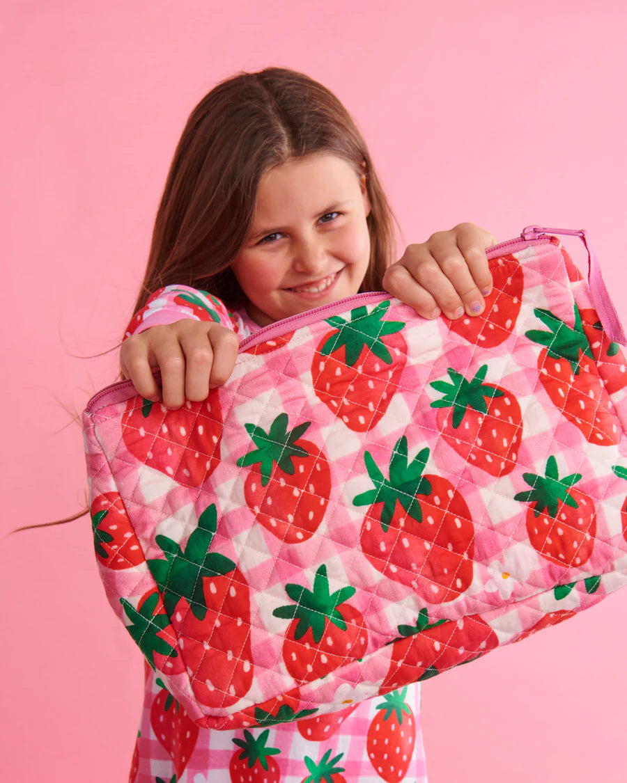 Kip & Co | Strawberry Jam Quilted Cotton Toiletry Purse