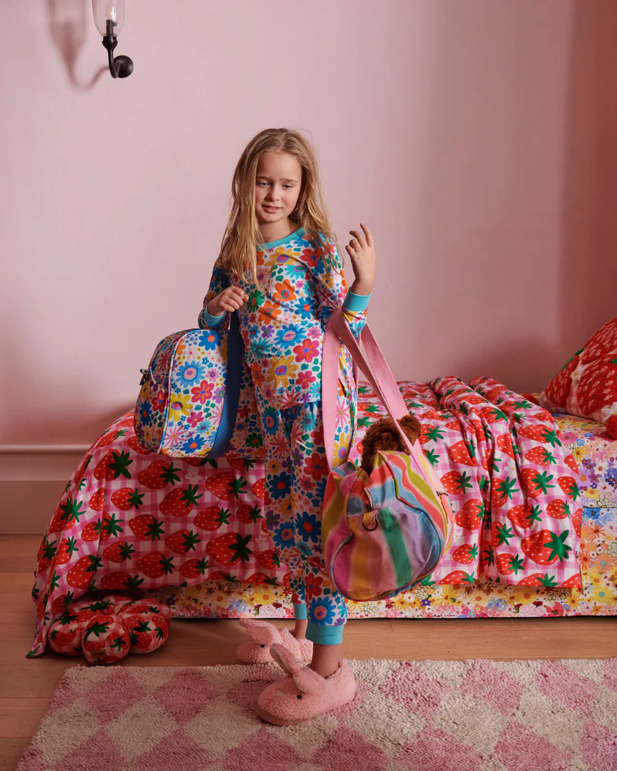 Kip & Co KIDS | Rainbow Flowers Organic Cotton Long Sleeve Pyjama Set