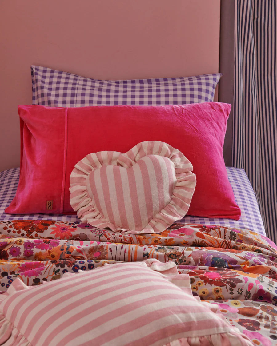 Kip & Co HOME  | Cotton Candy Heart Frill Upholstery Cushion