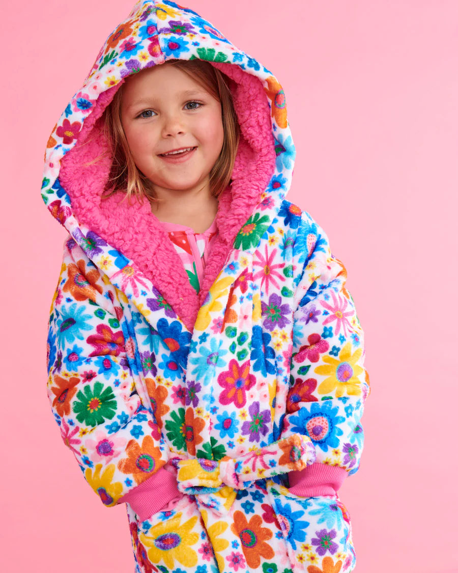 Kip & Co KIDS | Rainbow Flowers Kuddle Kids Robe