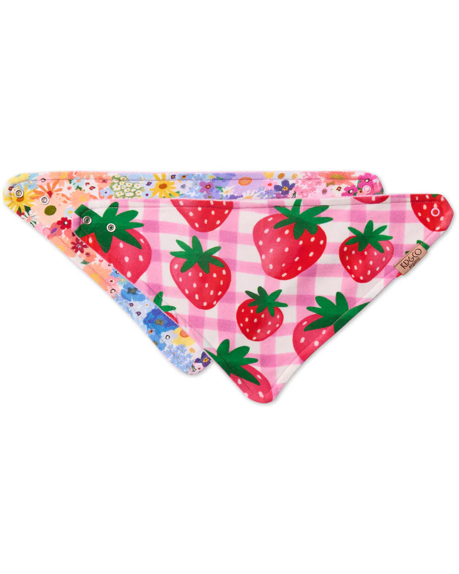 Kip & Co BABY | Strawberry Bloom Organic Cotton Dribble Bib Set