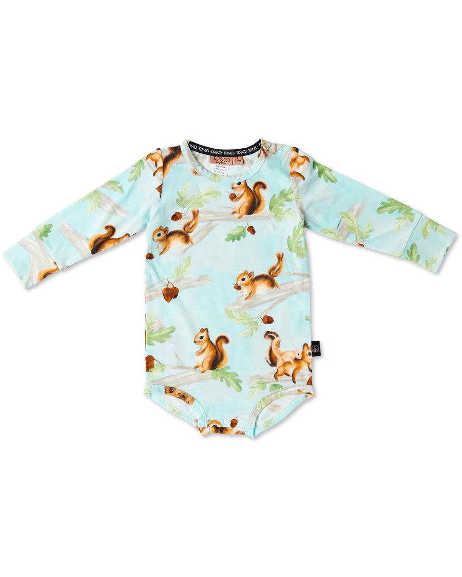 Kip & Co BABY | Squirrel Scurry Long Sleeve Romper