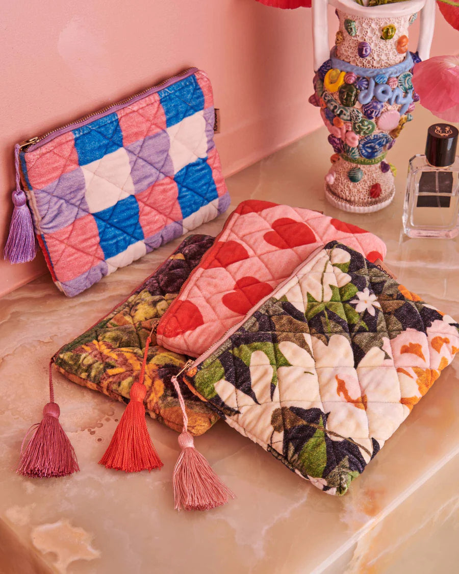 Kip & Co | Dreamy Floral Velvet Cosmetics Purse