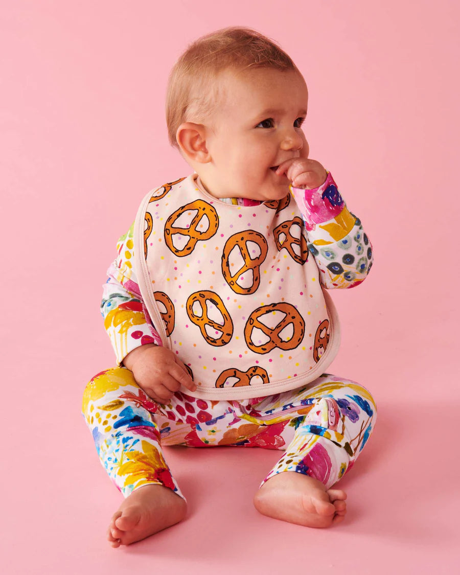 Kip & Co BABY | Pretzels Pink Organic Cotton Bib