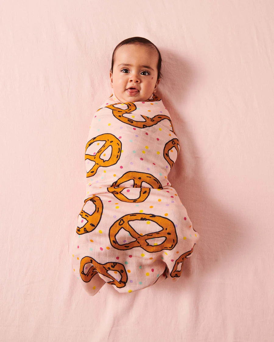 Kip & Co BABY | Pretzels Pink Bamboo Swaddle