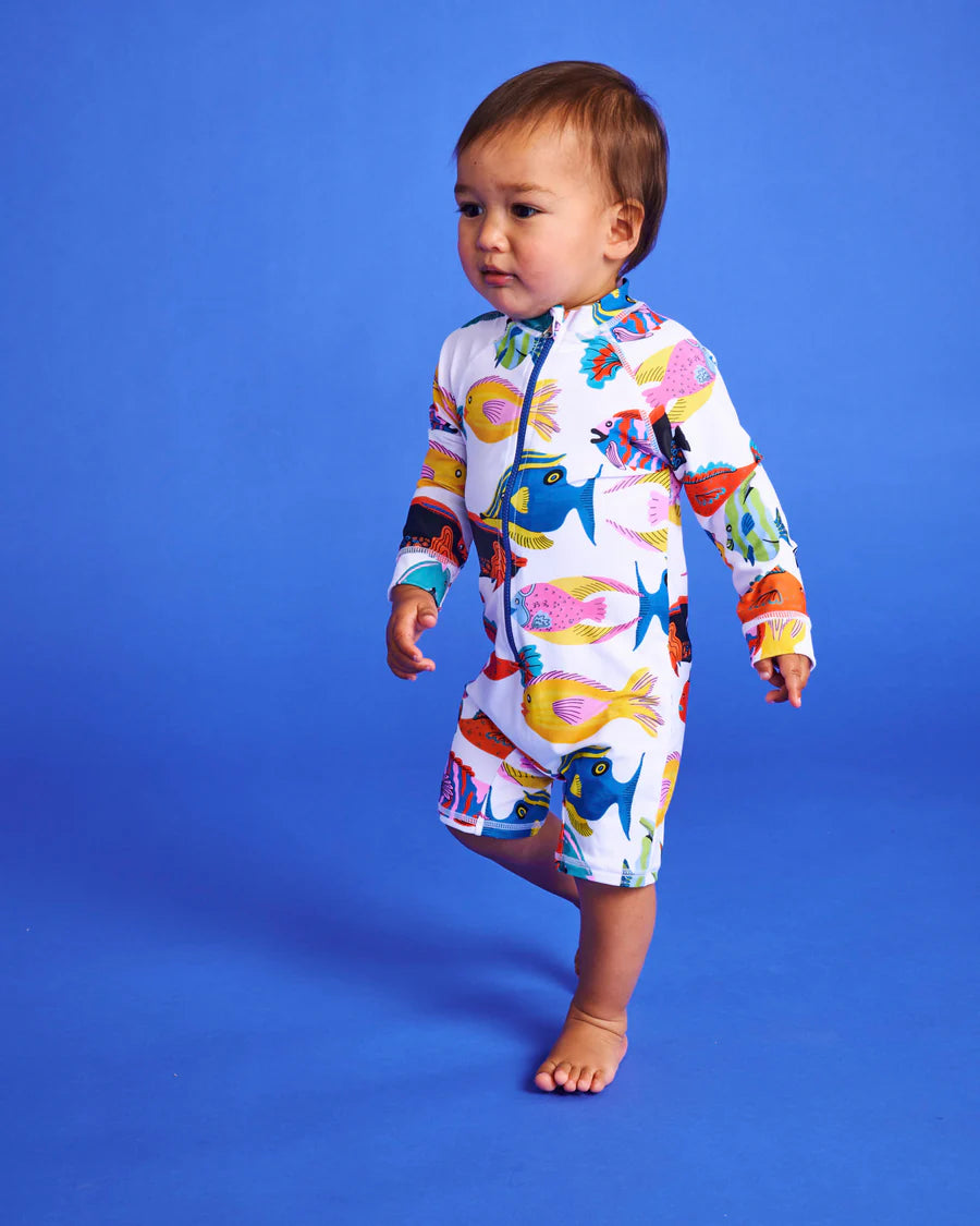 Kip & Co BABY |  Fishy Business Baby Long Sleeve Zip Bathers