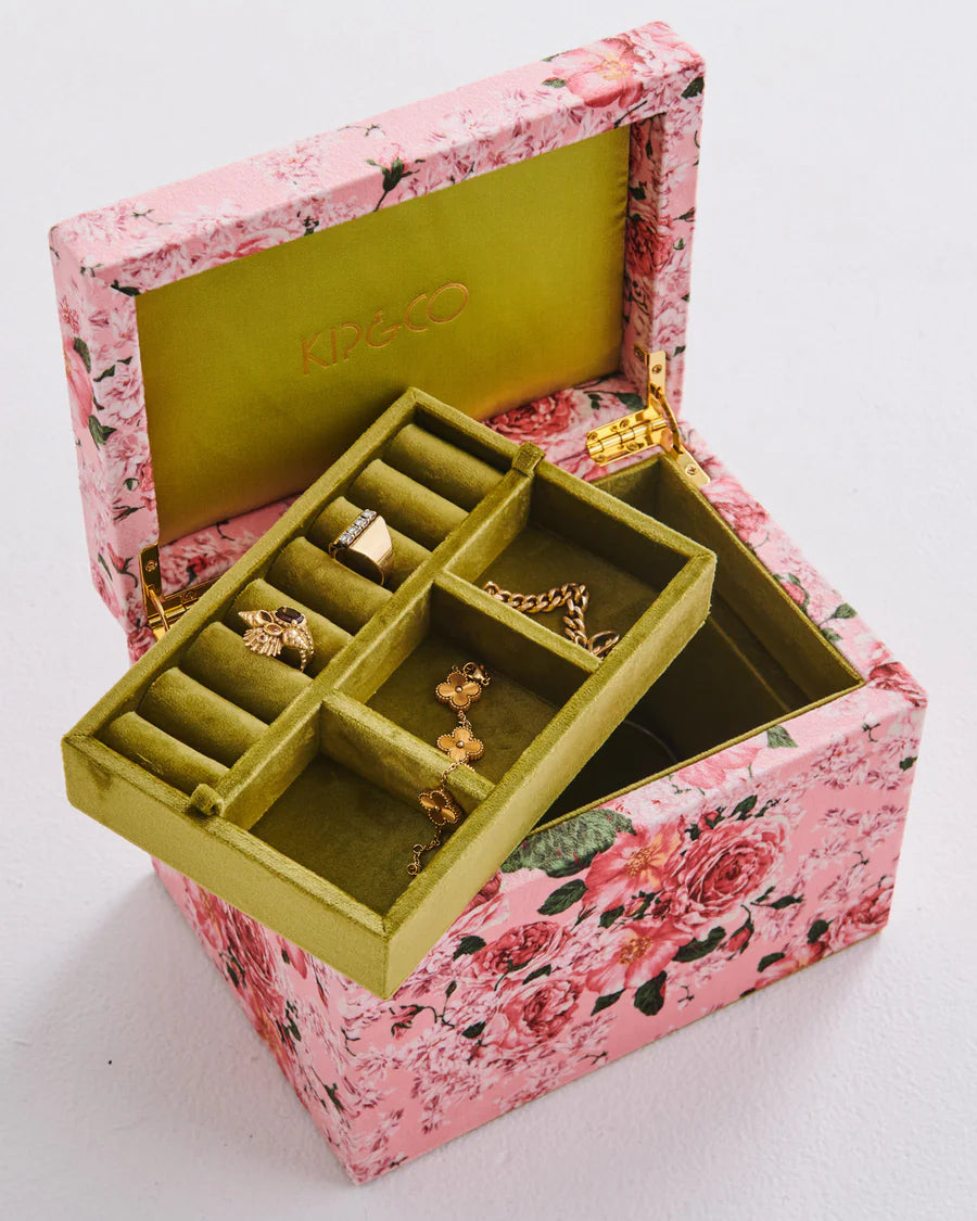 Kip & Co HOME  | Rose Garden Velvet Jewellery Box Large