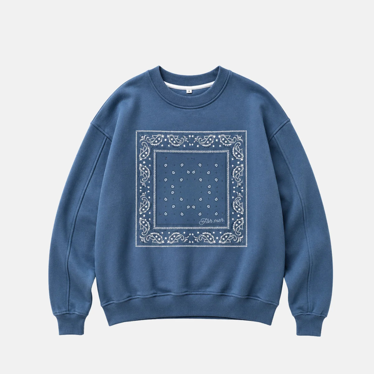 FAR MER by Whitney Paisley Fleece Pullover — styled lifestyle shot