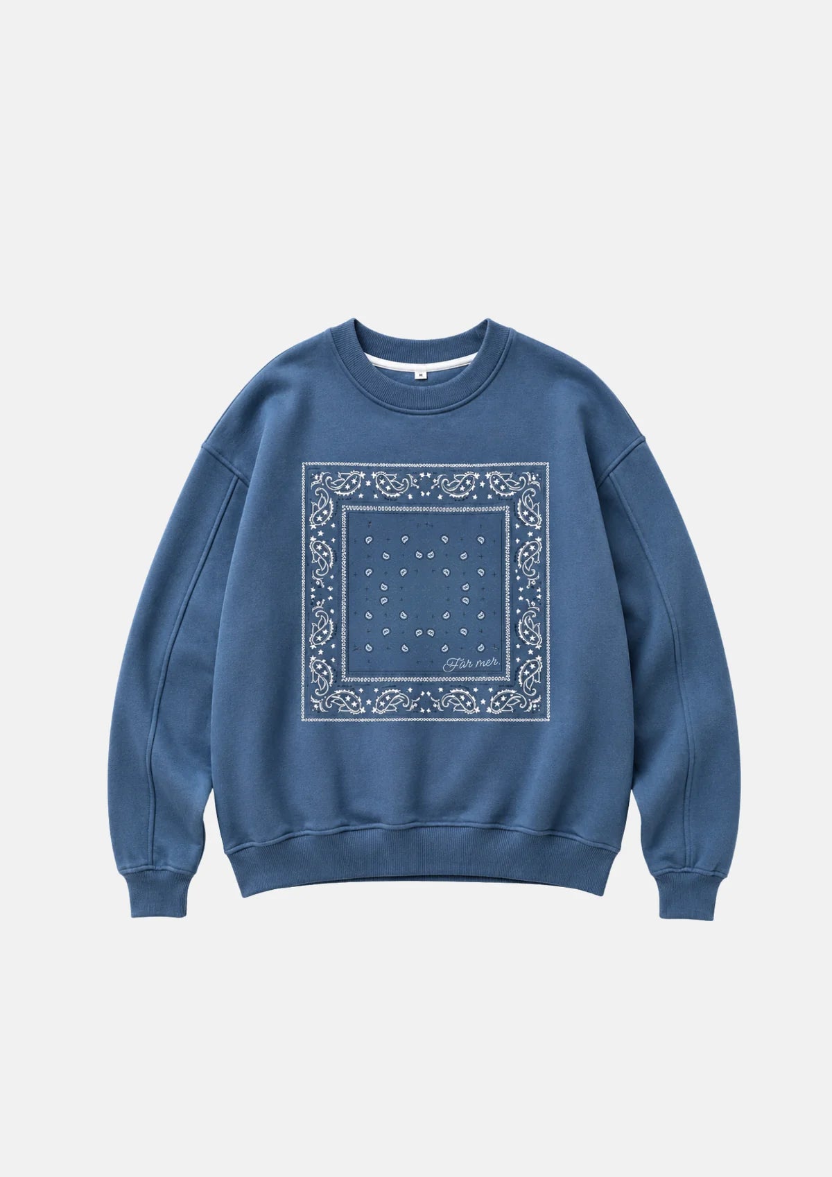FAR MER by Whitney Paisley Fleece Pullover — styled lifestyle shot