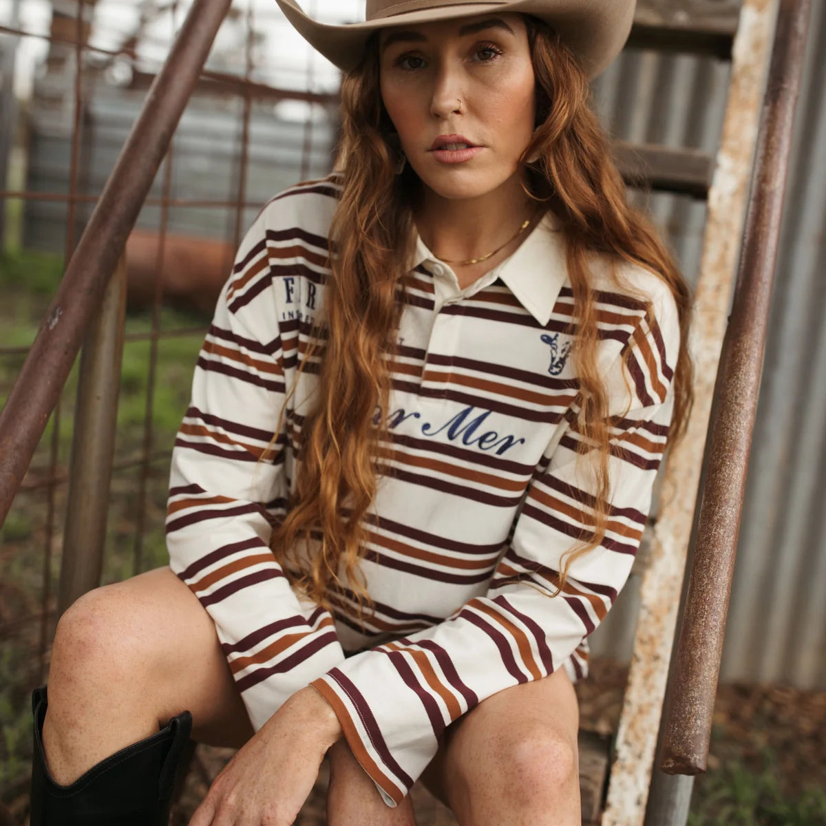 FAR MER by Whitney Ranchhand Jersey Polo — product detail shot