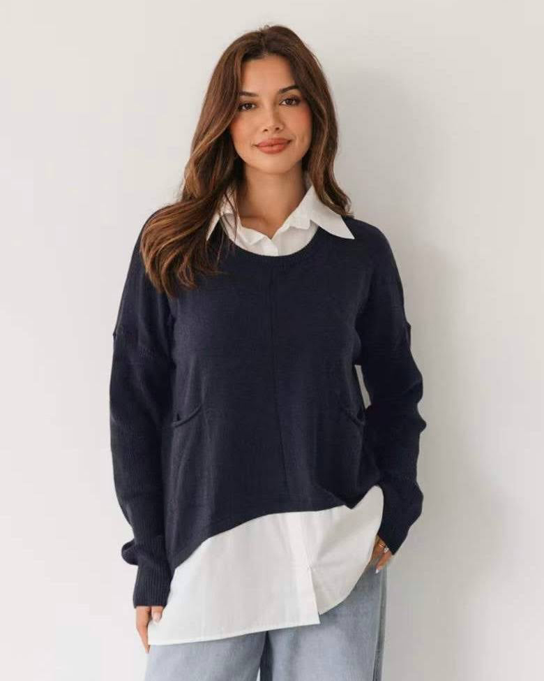 Label of Love | Layered Knit/Shirt Jumper