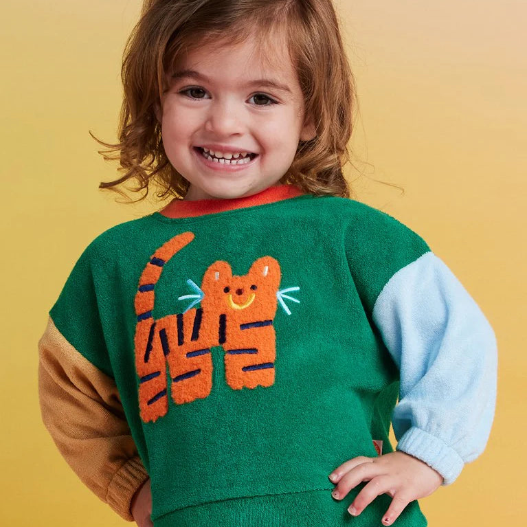 Halcyon Nights Terry Sweater in Zoo Crew Green — product detail shot