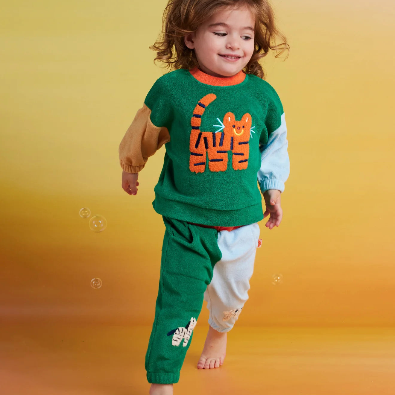 Halcyon Nights Terry Track Pant in Zoo Crew Green — product detail shot