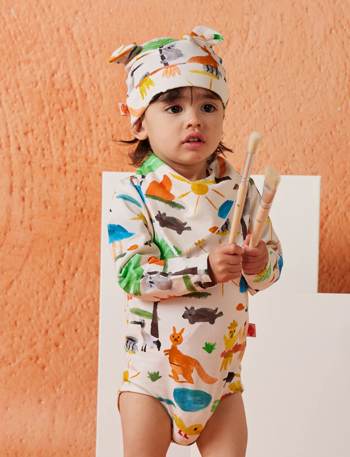 Halcyon Nights Baby Bib in Yo's Country — product detail shot