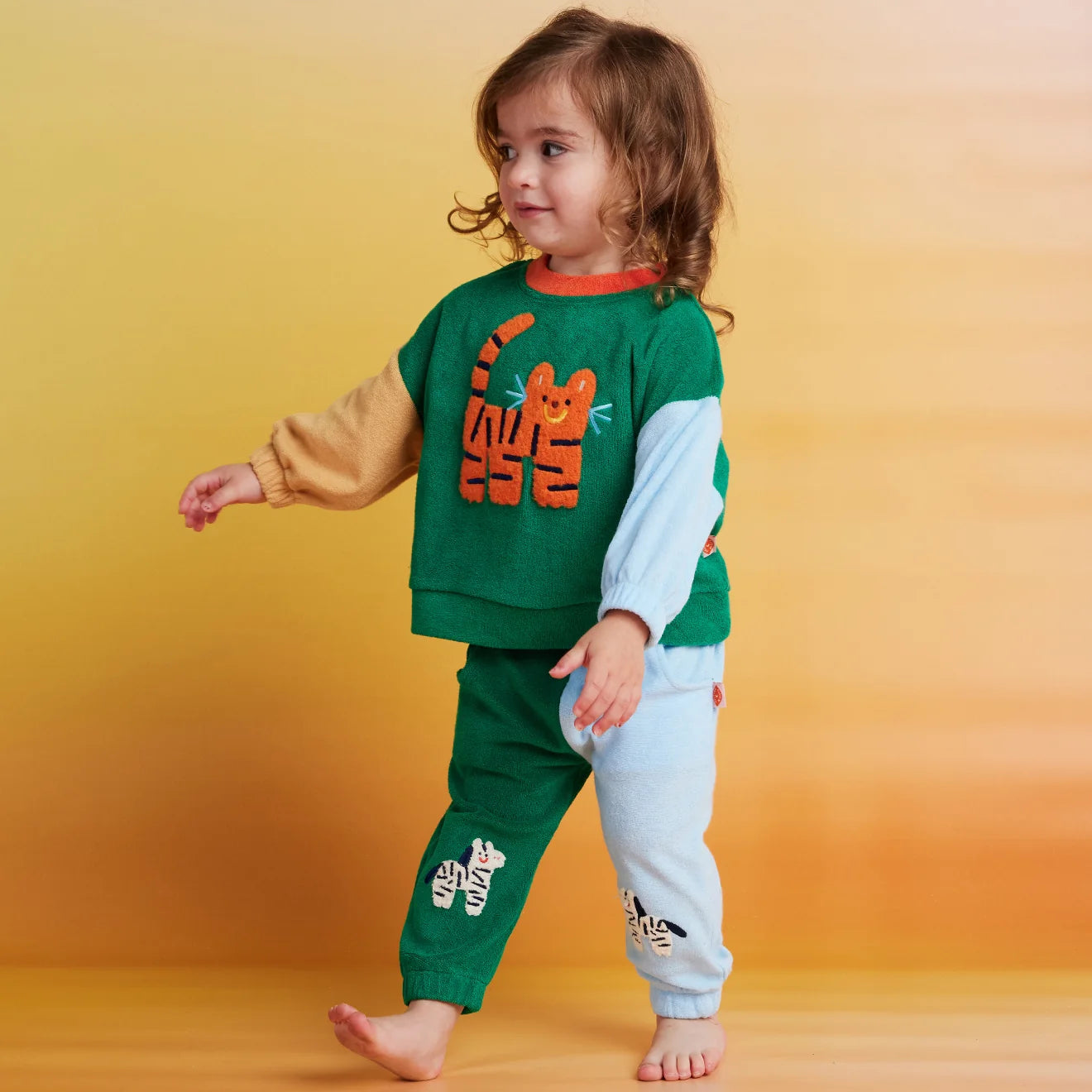 Halcyon Nights Terry Track Pant in Zoo Crew Green — styled lifestyle shot