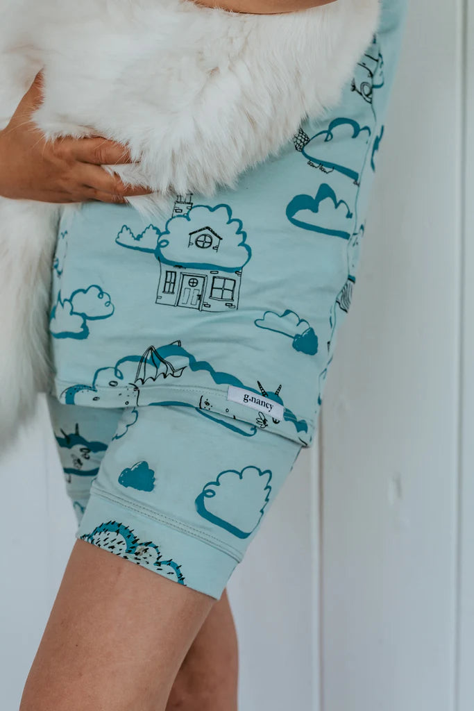 G Nancy | Up in the Clouds Shorties - Teal