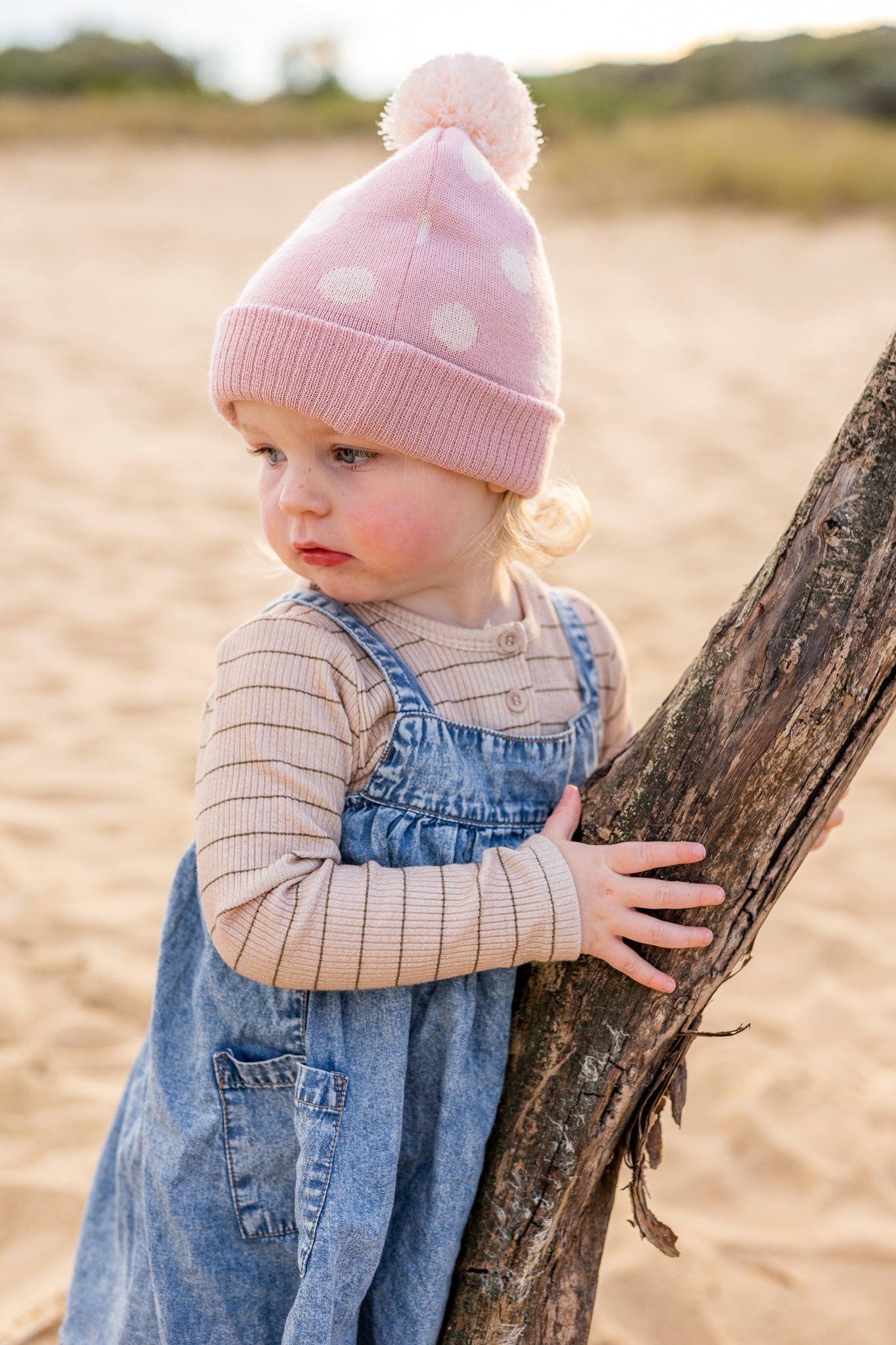 Acorn | Raindrops Merino Beanie Dusty Pink