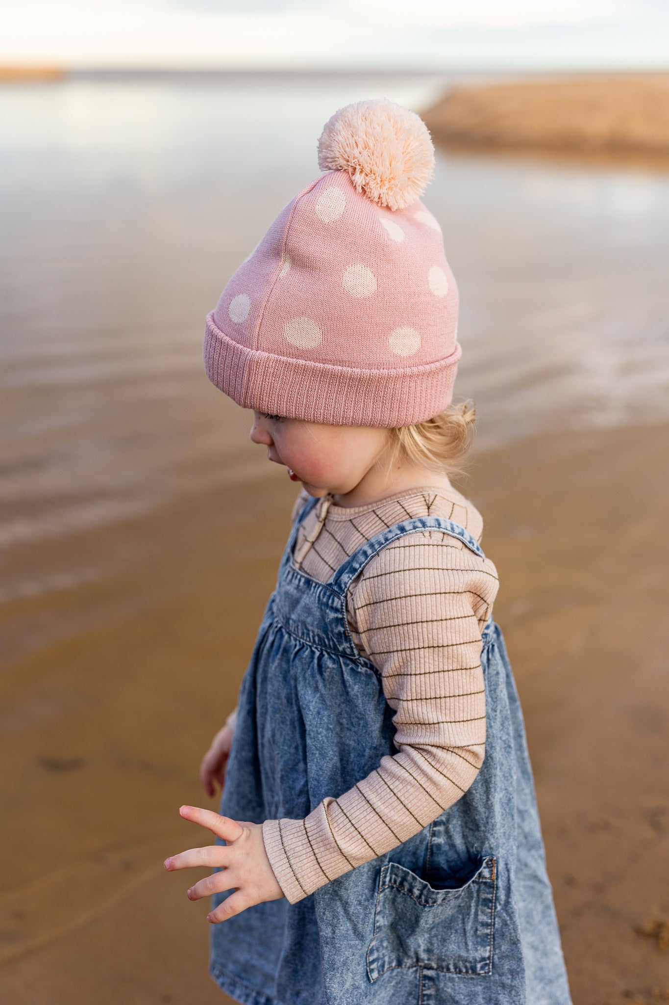 Acorn | Raindrops Merino Beanie Dusty Pink
