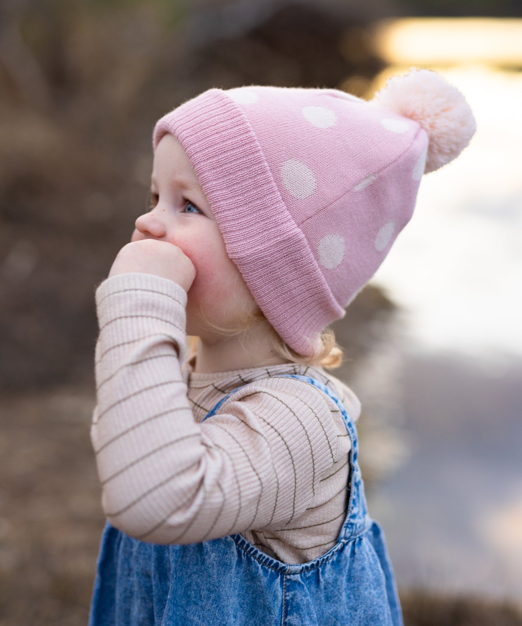 Acorn | Raindrops Merino Beanie Dusty Pink