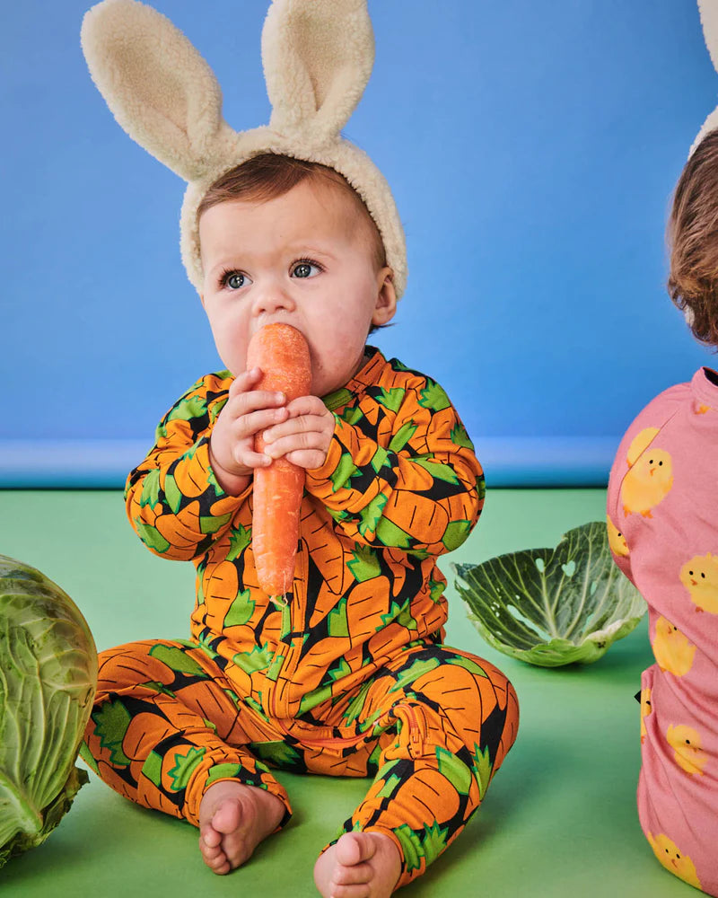 Kip & Co BABY | Eat Your Carrots Organic Long Sleeve Zip Romper