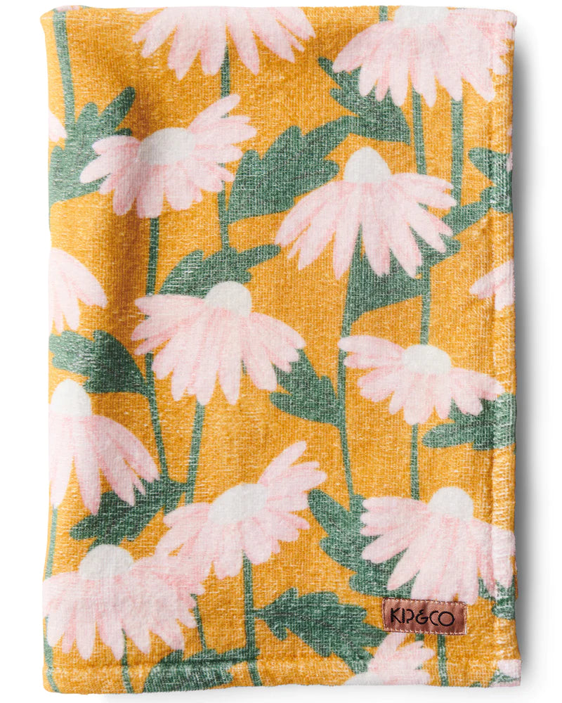 Kip & Co HOME  | Daisy Bunch Mustard Printed Terry Bath Towel
