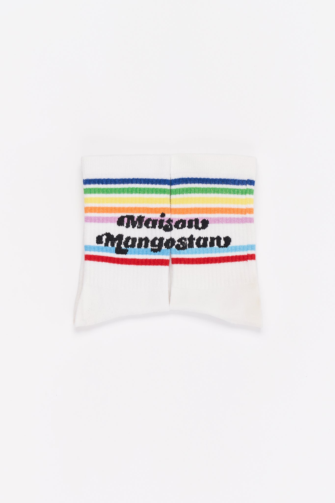 Maison Mangostan | Rainbow Socks- White