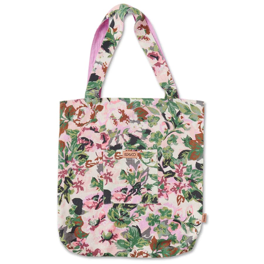 Kip & Co | Garden Path Floral Linen Tote Bag